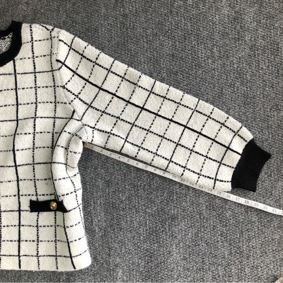 Ella Rafaella size 2X windowpane plaid button up cardigan - Picture 12 of 14